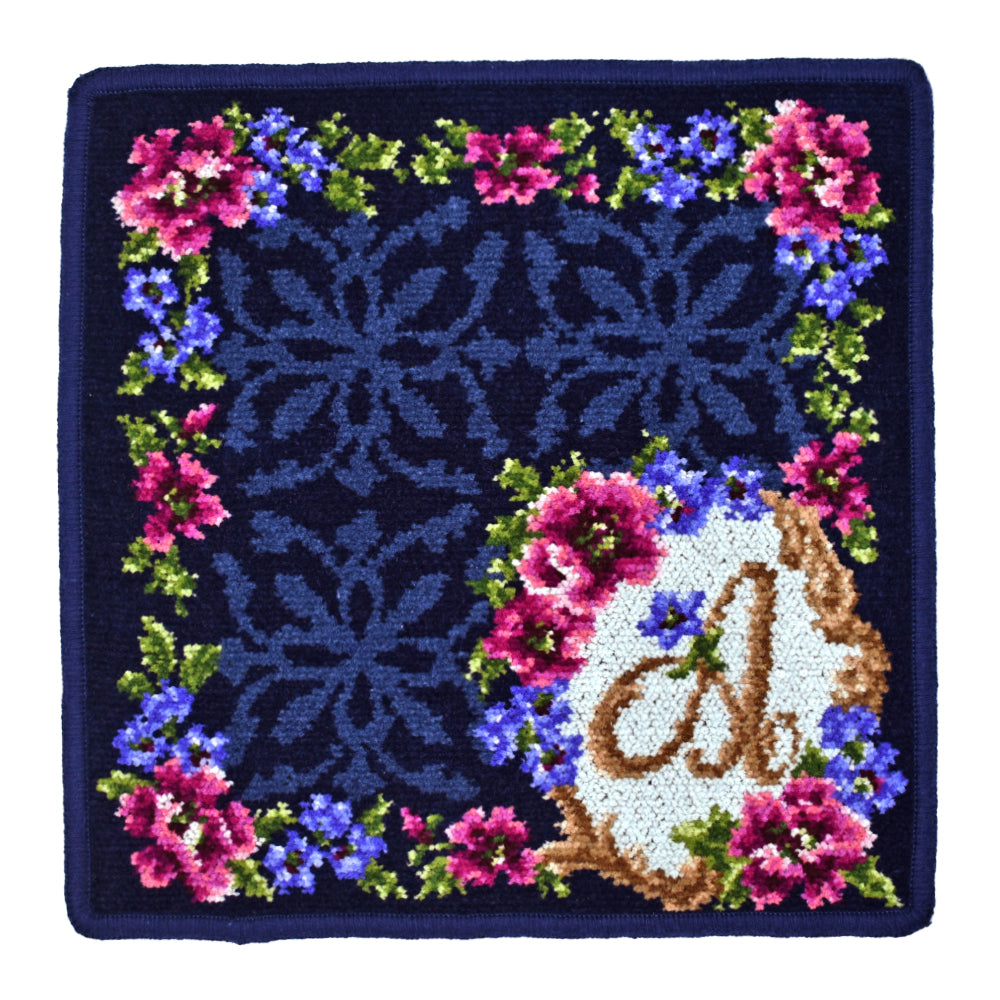 花文字イニシャルハンカチ & イニシャル刺繍ミニストラップポーチ セット ACEHJKMNRSTY