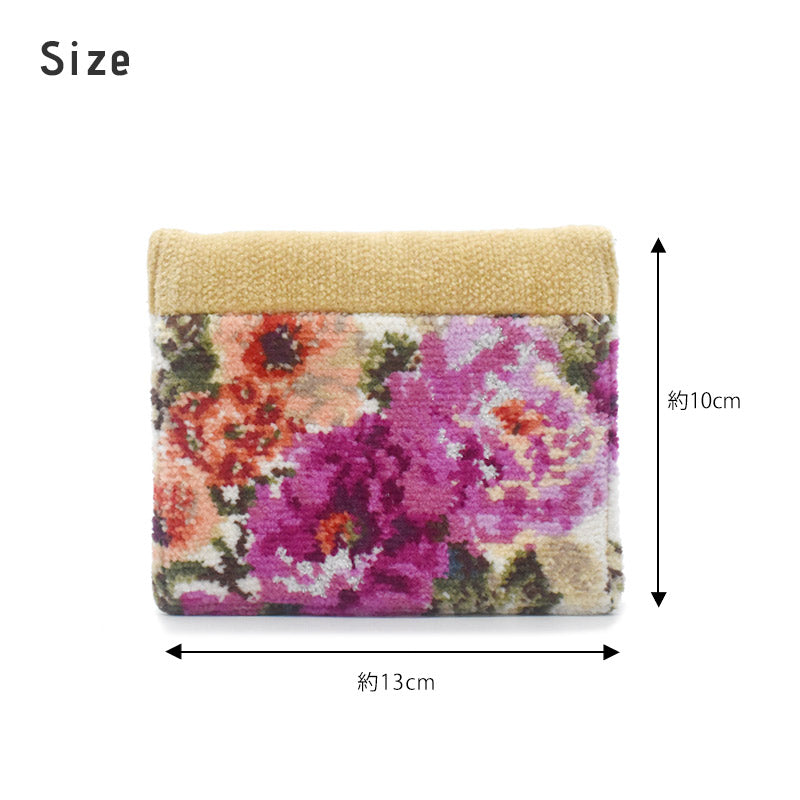 日本製 ポケットティッシュケース ファスナー付き ポケット 二つ折り ミニティッシュケース ブリス柄 シェニール織 アーンジョー Enjeau