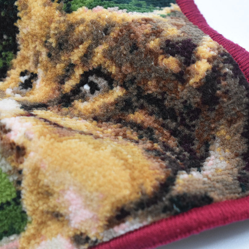 クリスマスキャット 日本製 シェニール織 ミニハンカチ タオルハンカチ 17cm 犬猫柄 EjPetit