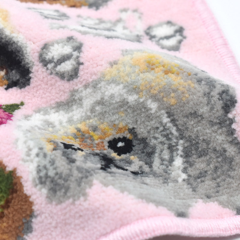 日本製 ペキニーズ シェニール織 ハンカチ EjPetit 犬柄 ペットタオルハンカチ