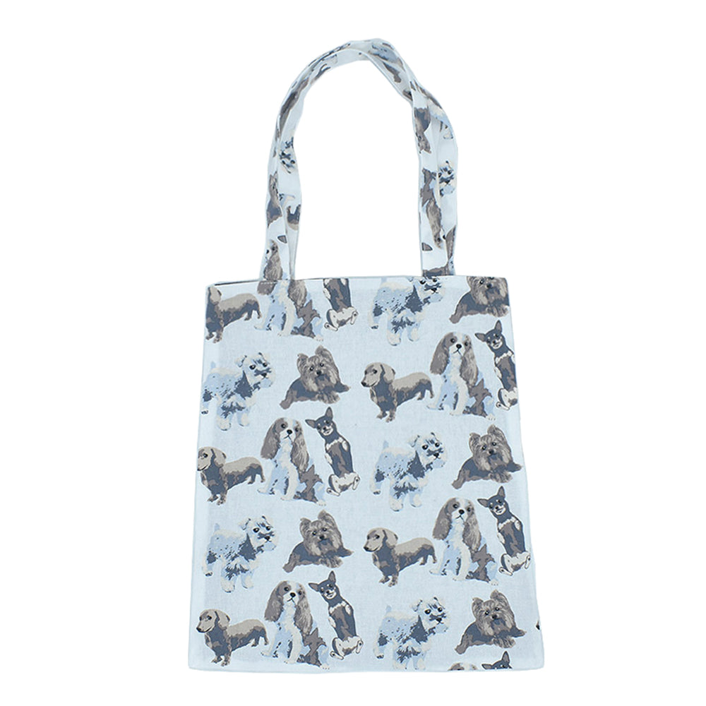 Linen la vie(リネン ラ・ヴィ):日本製 コットンリネンシリーズ 犬柄 トートバッグ マチなし グランミニョン プードル キャバリア ダックス チワワ シュナウザー ヨークシャー