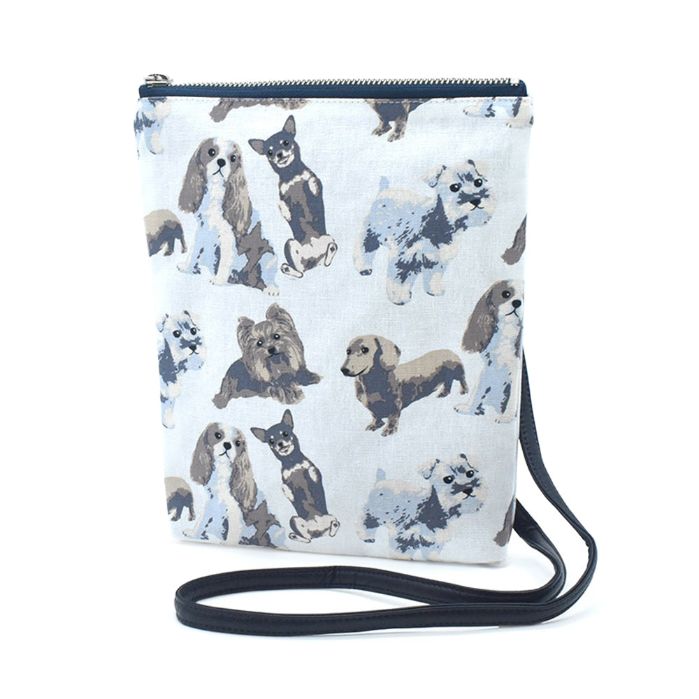 Linen la vie(リネン ラ・ヴィ):日本製 コットンリネンシリーズ 犬柄 おさんぽポシェット サコッシュ プードル キャバリア ダックス チワワ シュナウザー ヨークシャー