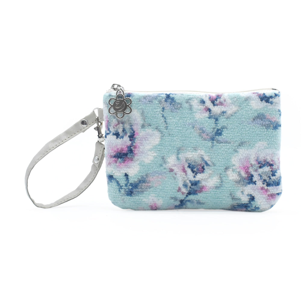 日本製 ストラップポーチ シェニール織 ローズパーク かばんに付けられる 小物入れ Enjeau アーンジョー