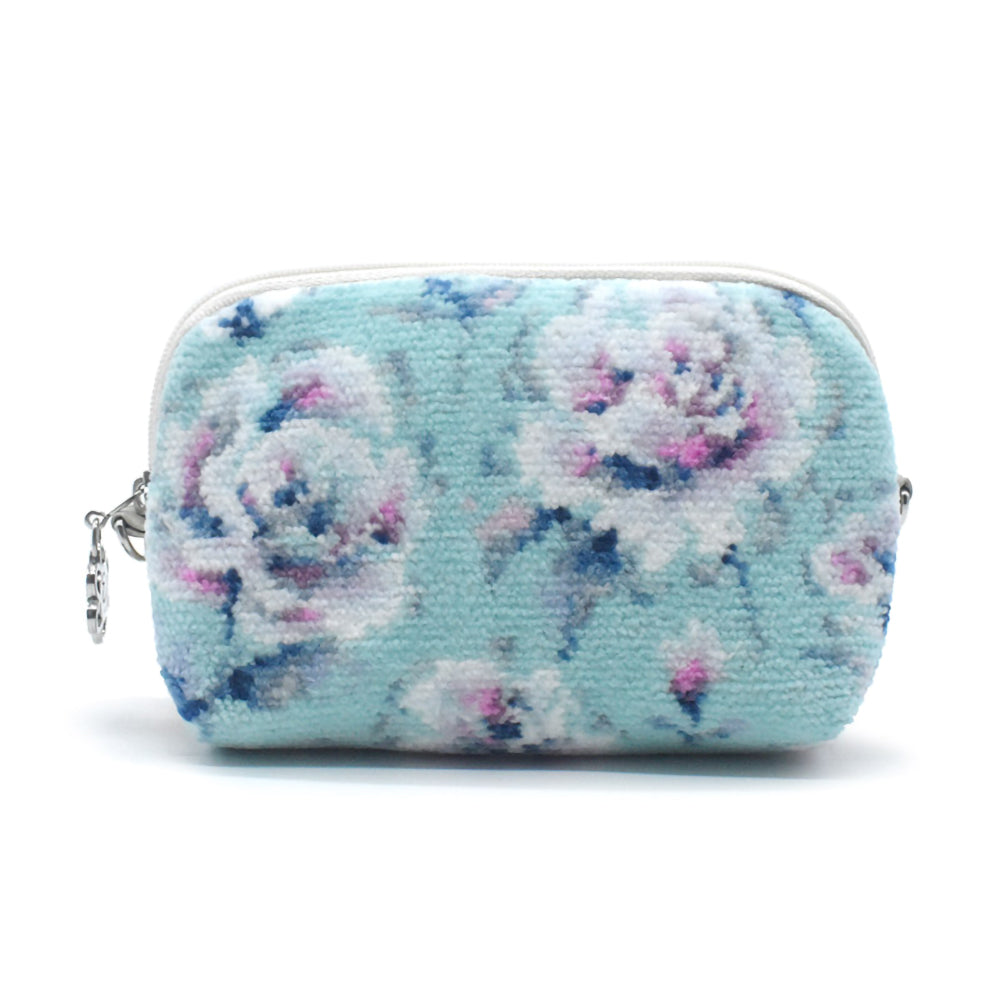 日本製 ミニポーチ シェニール織 ローズパーク 化粧ポーチ 小物入れ メイクポーチ Enjeau アーンジョー