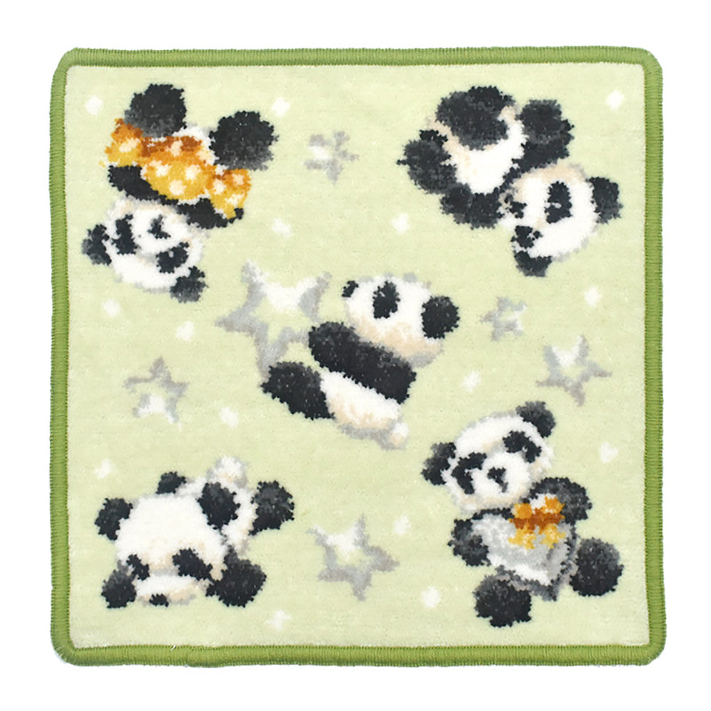 ぬいぐるみシリーズ パンダ柄 テディベア柄 うさぎ柄 シェニール織 ハンカチ