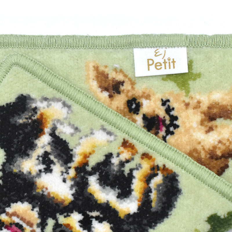 日本製 チワワ チワプー シェニール織 ハンカチ 23cm EjPetit ペアーズシリーズ pairs series 2148