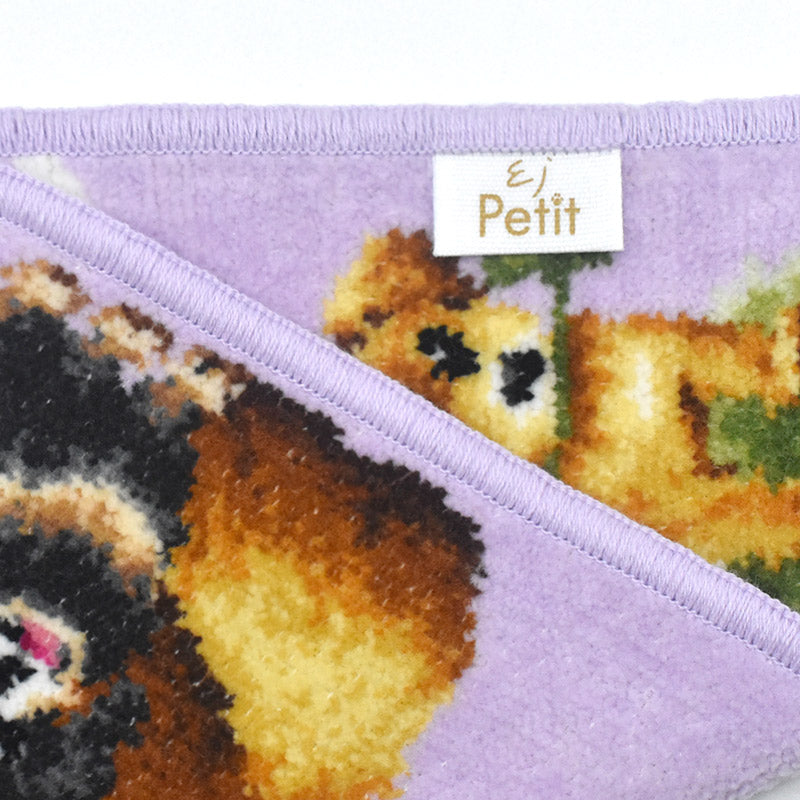 日本製 ダックスフンド チワックス ダックスフント シェニール織 ハンカチ 23cm EjPetit ペアーズシリーズ pairs series 2148