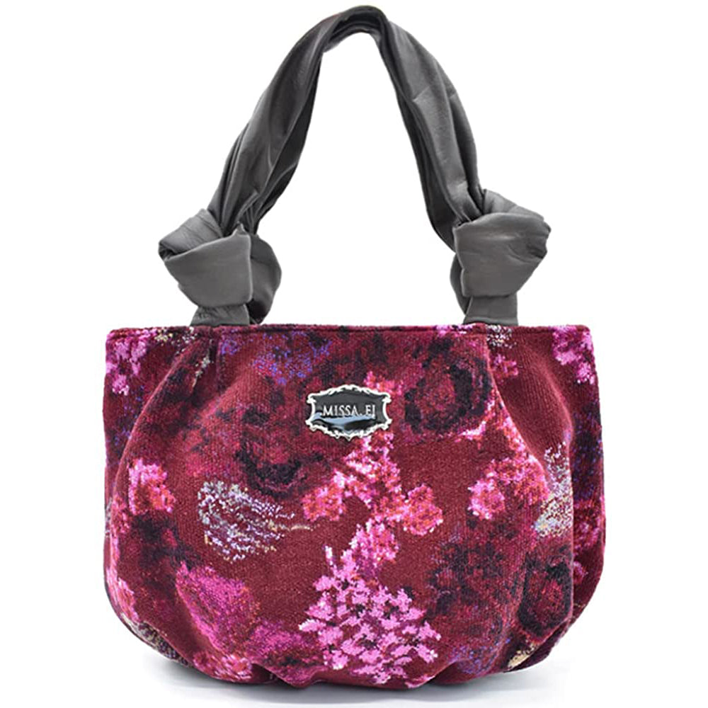 日本製 結び手ハンドショルダーバッグ ローズシリーズ MISSA.EJ(ミッサ・イージェー) ショルダーバッグ 肩がけバック シェニール織 2056