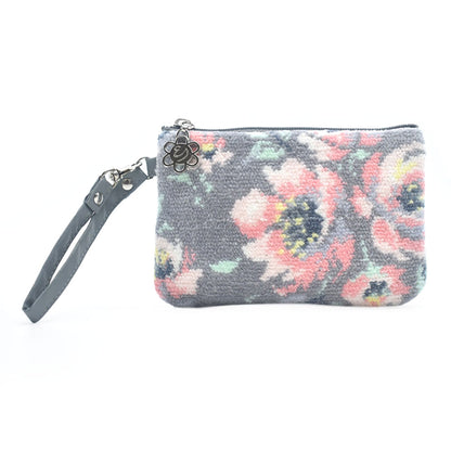 日本製 ストラップポーチ シェニール織 ローズソフィア 小さめ チャーム付 カバンに付けられる パスケース ギフト対応可