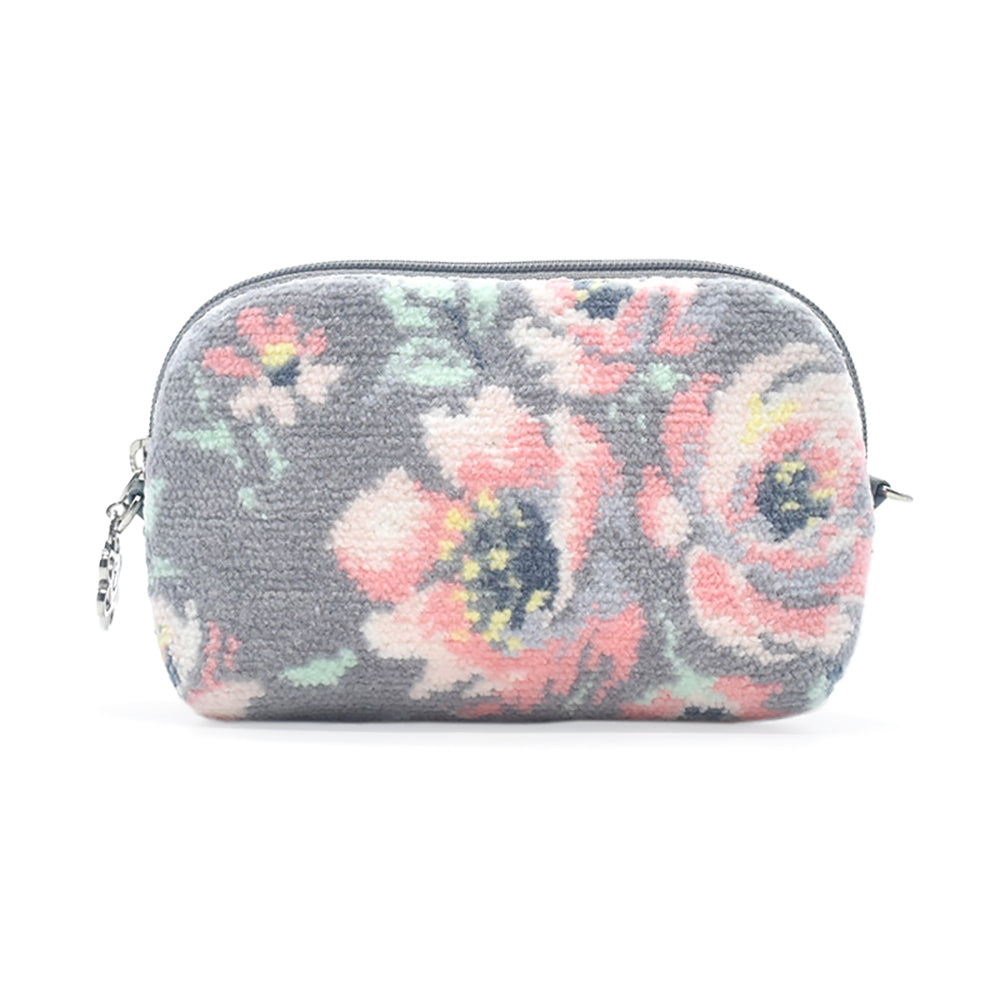 日本製 ミニポーチ ローズソフィア シェニール織 チャーム付 メイクポーチ 化粧ポーチ ギフトラッピング対応可 Enjeau アーンジョー