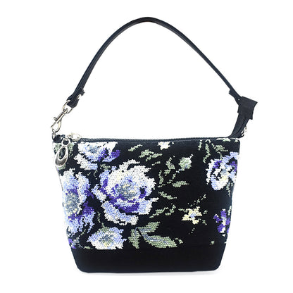 日本製 総シェニール織 コスメポーチ ローズソフィア 化粧ポーチ フォーマルバッグ Enjeau アーンジョー