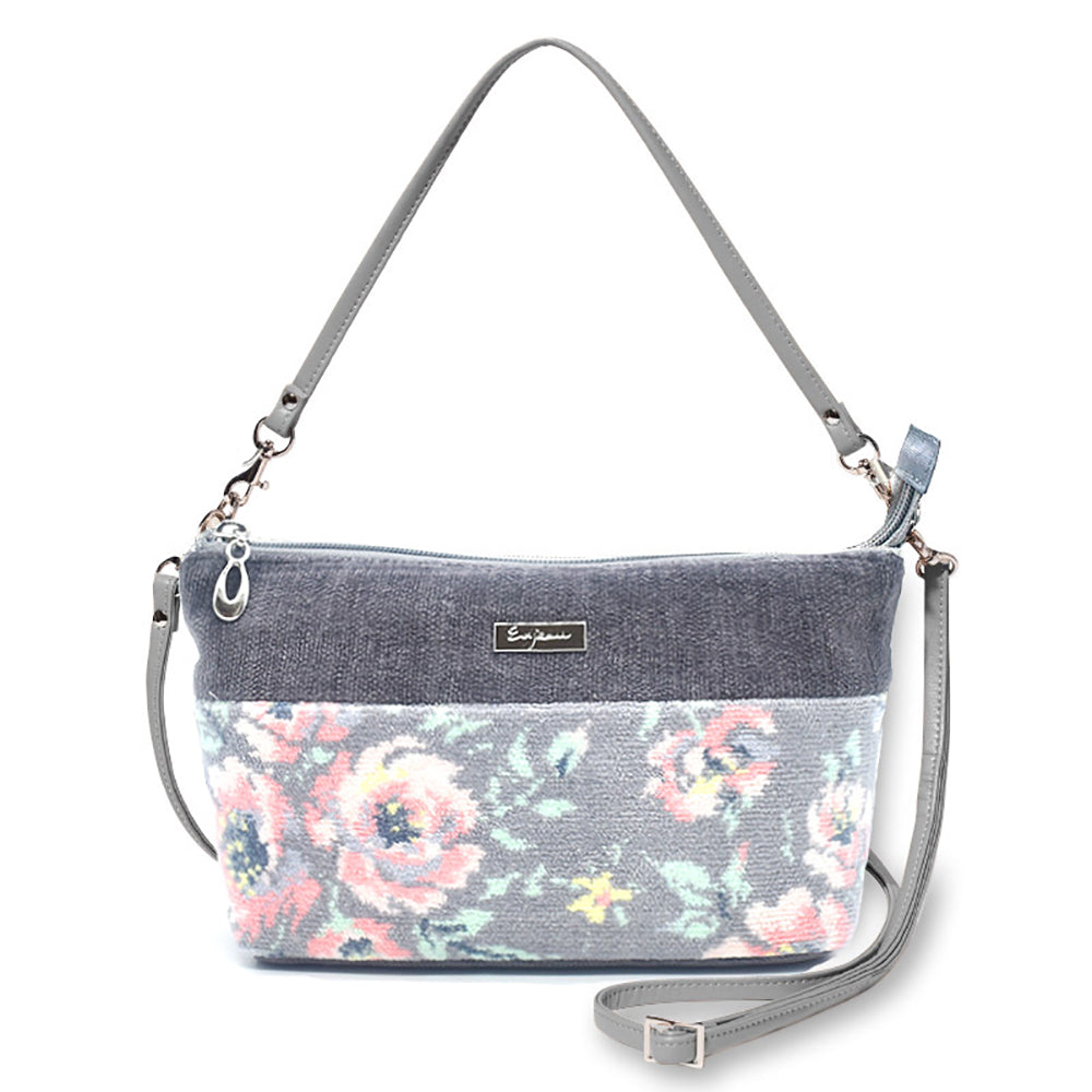 日本製 2wayバッグ ショルダーバッグ ポシェット ローズソフィア シェニール織 Enjeau アーンジョー