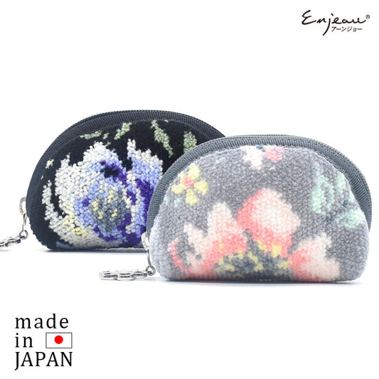 日本製 シェニール織 小銭入れ コインケース ローズソフィア 小さめ ギフトラッピング対応可 Enjeau アーンジョー