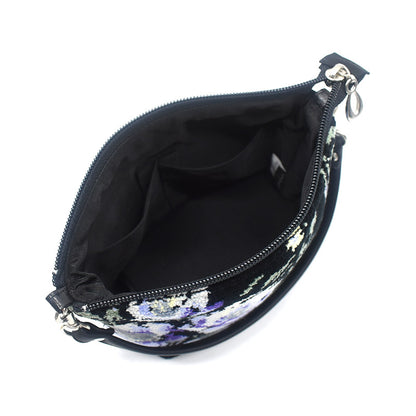 日本製 総シェニール織 コスメポーチ ローズソフィア 化粧ポーチ フォーマルバッグ Enjeau アーンジョー