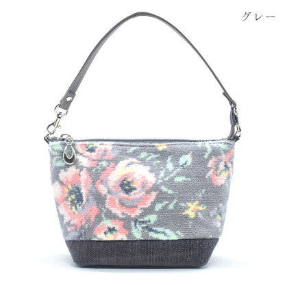 日本製 総シェニール織 コスメポーチ ローズソフィア 化粧ポーチ フォーマルバッグ Enjeau アーンジョー