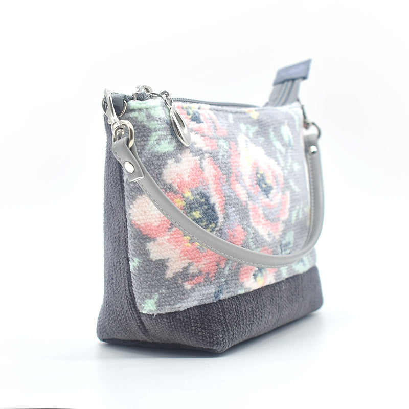 日本製 総シェニール織 コスメポーチ ローズソフィア 化粧ポーチ フォーマルバッグ Enjeau アーンジョー