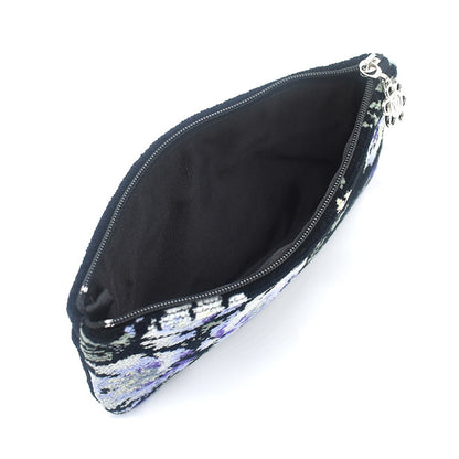 日本製 フラットポーチ ローズソフィア シェニール織 チャーム付 お薬手帳入れ ギフトラッピング対応可