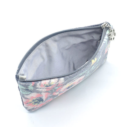 日本製 フラットポーチ ローズソフィア シェニール織 チャーム付 お薬手帳入れ ギフトラッピング対応可