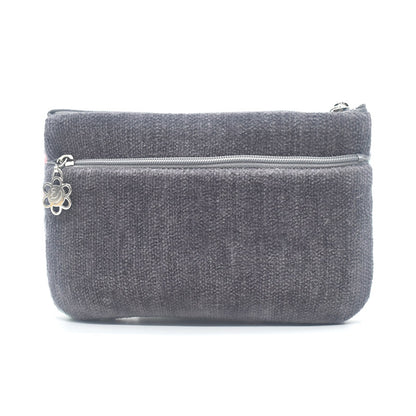 日本製 フラットポーチ ローズソフィア シェニール織 チャーム付 お薬手帳入れ ギフトラッピング対応可