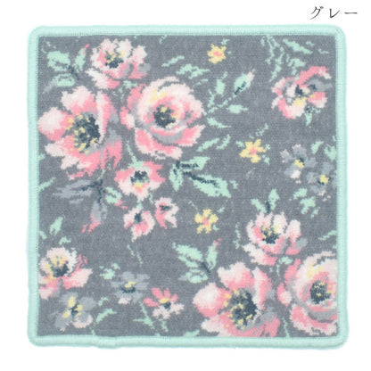 日本製 ローズソフィア シェニール織 タオルハンカチ ハンドタオル 23cm Enjeau アーンジョー