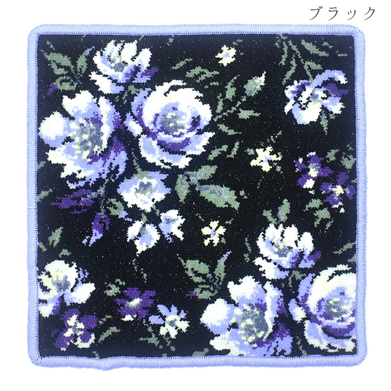 日本製 ローズソフィア シェニール織 タオルハンカチ ハンドタオル 23cm Enjeau アーンジョー