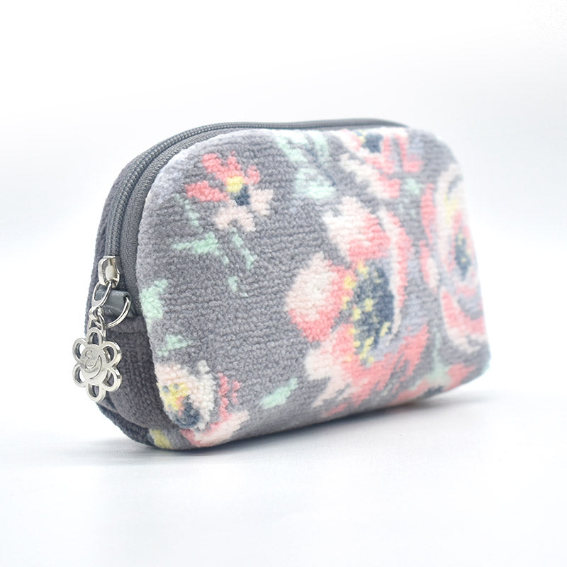 日本製 ミニポーチ ローズソフィア シェニール織 チャーム付 メイクポーチ 化粧ポーチ ギフトラッピング対応可 Enjeau アーンジョー