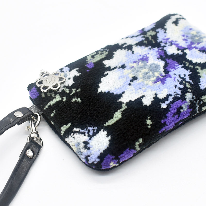 日本製 ストラップポーチ シェニール織 ローズソフィア 小さめ チャーム付 カバンに付けられる パスケース ギフト対応可