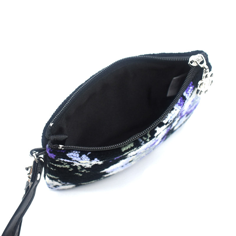 日本製 ストラップポーチ シェニール織 ローズソフィア 小さめ チャーム付 カバンに付けられる パスケース ギフト対応可