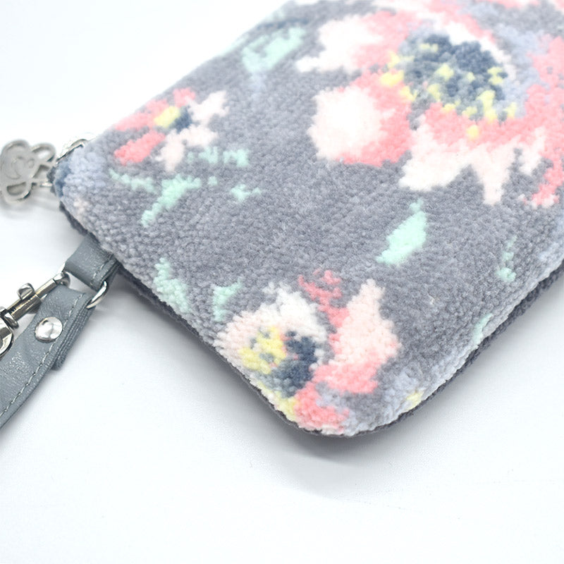 日本製 ストラップポーチ シェニール織 ローズソフィア 小さめ チャーム付 カバンに付けられる パスケース ギフト対応可