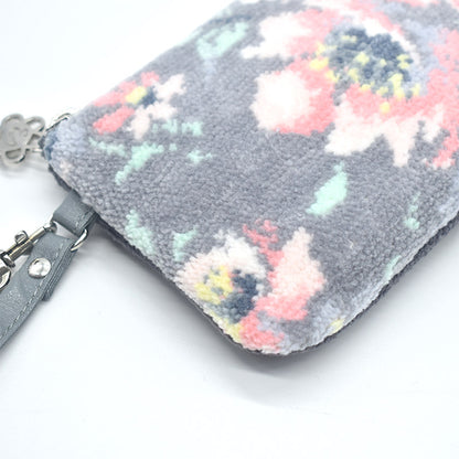 日本製 ストラップポーチ シェニール織 ローズソフィア 小さめ チャーム付 カバンに付けられる パスケース ギフト対応可