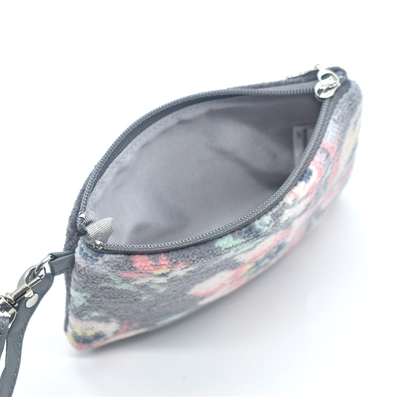 日本製 ストラップポーチ シェニール織 ローズソフィア 小さめ チャーム付 カバンに付けられる パスケース ギフト対応可