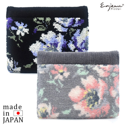 日本製 ポケットティッシュケース ローズソフィア ファスナーポケット付き シェニール織 ギフトラッピング対応可 Enjeau アーンジョー