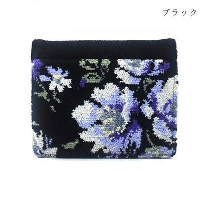 日本製 ポケットティッシュケース ローズソフィア ファスナーポケット付き シェニール織 ギフトラッピング対応可 Enjeau アーンジョー