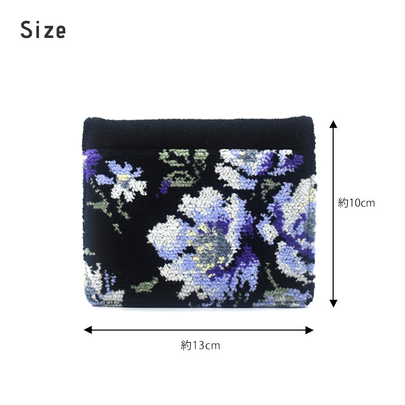 日本製 ポケットティッシュケース ローズソフィア ファスナーポケット付き シェニール織 ギフトラッピング対応可 Enjeau アーンジョー