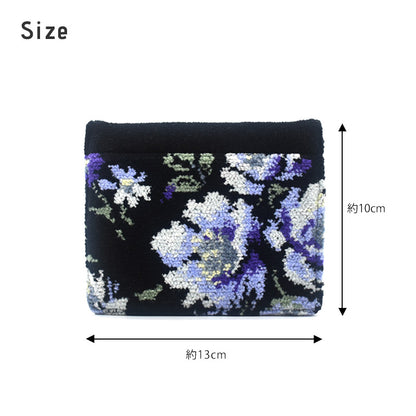 日本製 ポケットティッシュケース ローズソフィア ファスナーポケット付き シェニール織 ギフトラッピング対応可 Enjeau アーンジョー