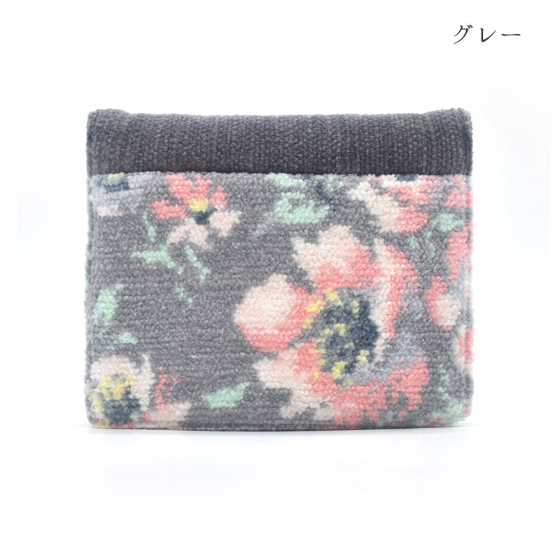 日本製 ポケットティッシュケース ローズソフィア ファスナーポケット付き シェニール織 ギフトラッピング対応可 Enjeau アーンジョー