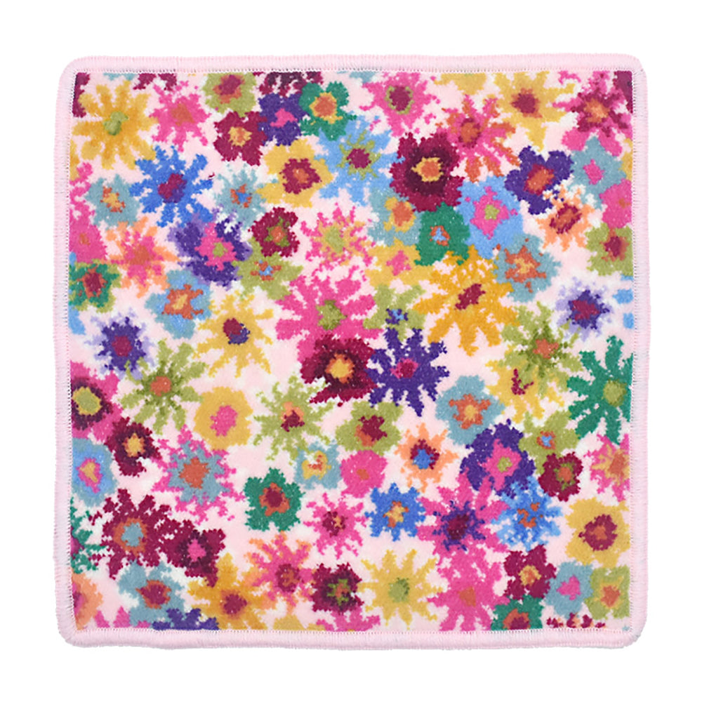 日本製 シェニール織 ハンカチ アンナ柄 タオルハンカチ ハンドタオル Enjeau アーンジョー