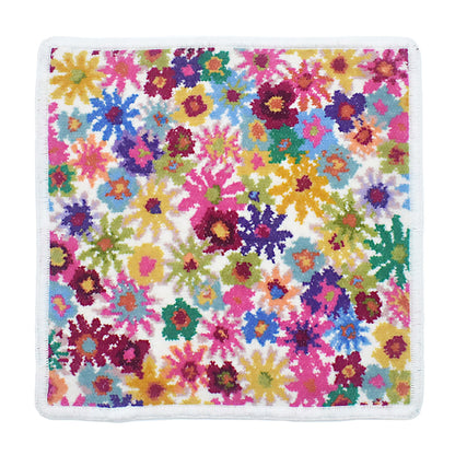 日本製 シェニール織 ハンカチ アンナ柄 タオルハンカチ ハンドタオル Enjeau アーンジョー