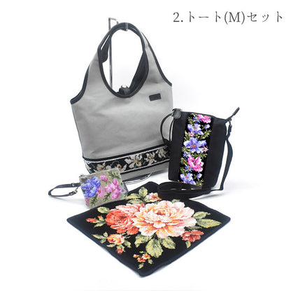 【早割10%OFF】予約販売 数量限定 2026年 福袋 Aセット 日本製 選べる 4点セット バッグ＆サコッシュ＆大判ハンカチ＆ストラップポーチ Enjeau アーンジョー