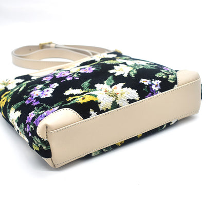 【早割10%OFF】予約販売 数量限定 2026年 福袋 C 本革×日本製シェニール織 ショルダーバッグ 花柄 ユリ柄 Enjeau アーンジョー