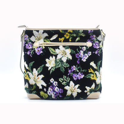 【早割10%OFF】予約販売 数量限定 2026年 福袋 C 本革×日本製シェニール織 ショルダーバッグ 花柄 ユリ柄 Enjeau アーンジョー