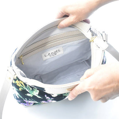 【早割10%OFF】予約販売 数量限定 2026年 福袋 C 本革×日本製シェニール織 ショルダーバッグ 花柄 ユリ柄 Enjeau アーンジョー