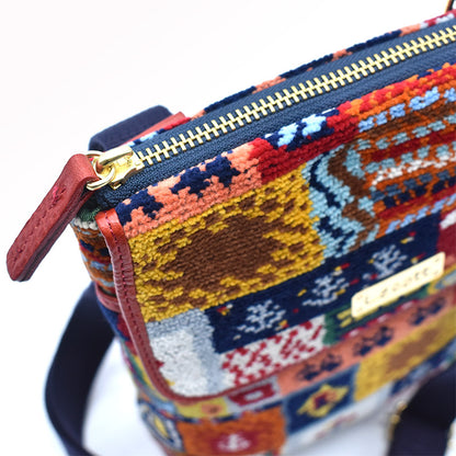 【早割10%OFF】予約販売 数量限定 予約販売 2026年 福袋 D 本革×日本製シェニール織 ショルダーバッグ ギャベ柄 Enjeau アーンジョー 軽量