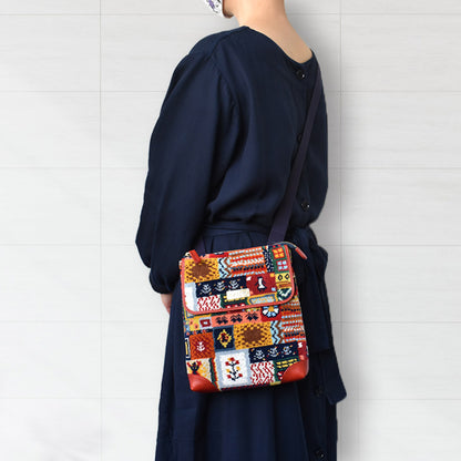 【早割10%OFF】予約販売 数量限定 予約販売 2026年 福袋 D 本革×日本製シェニール織 ショルダーバッグ ギャベ柄 Enjeau アーンジョー 軽量