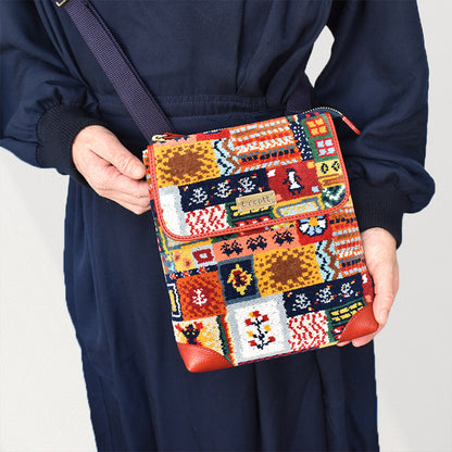 【早割10%OFF】予約販売 数量限定 予約販売 2026年 福袋 D 本革×日本製シェニール織 ショルダーバッグ ギャベ柄 Enjeau アーンジョー 軽量