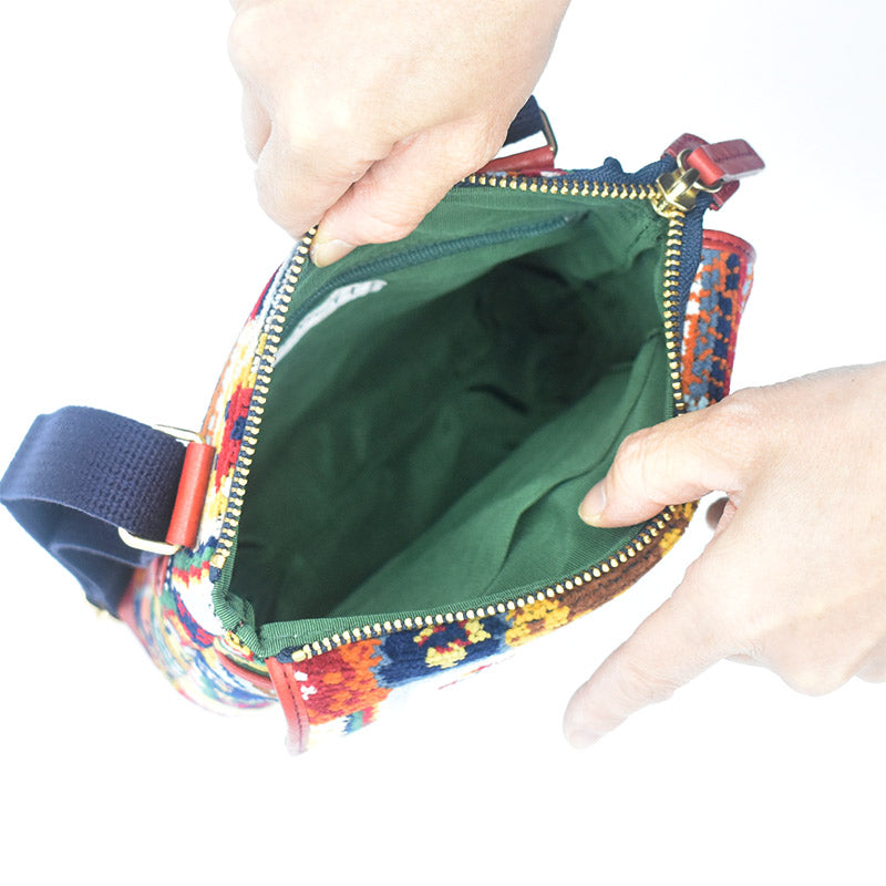 【早割10%OFF】予約販売 数量限定 予約販売 2026年 福袋 D 本革×日本製シェニール織 ショルダーバッグ ギャベ柄 Enjeau アーンジョー 軽量