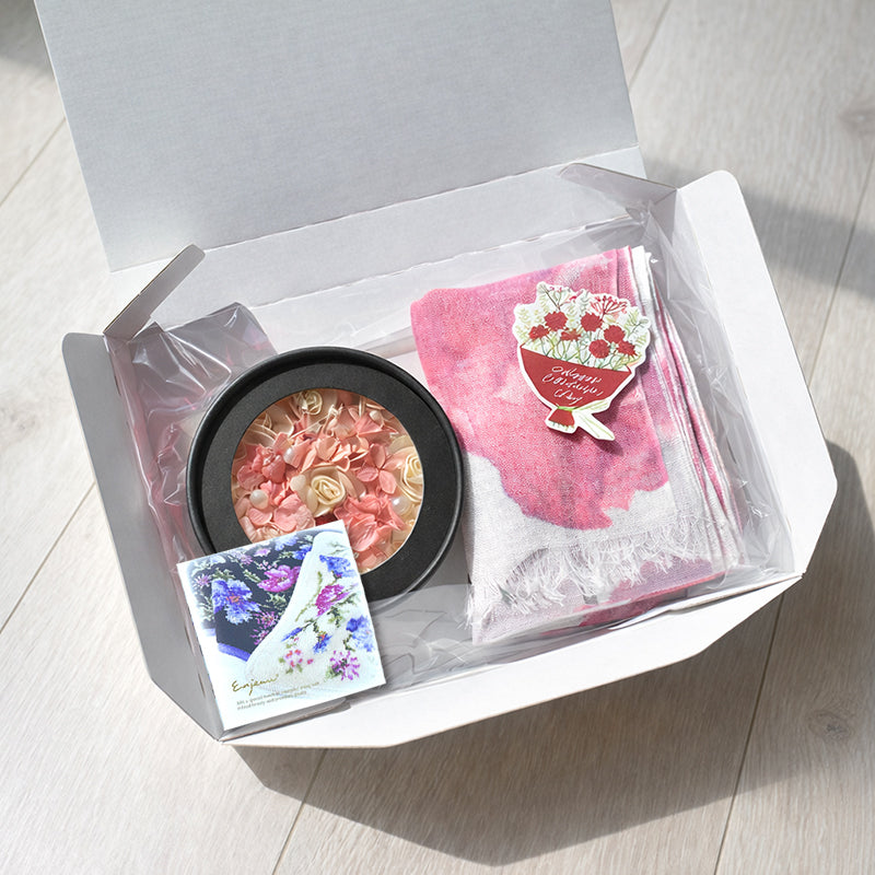 母の日 プレゼント 日本製 選べる UVカット ストール＆プリザーブド
