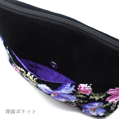 日本製 シェニール織 両面ポシェット マリー柄 ショルダーバッグ