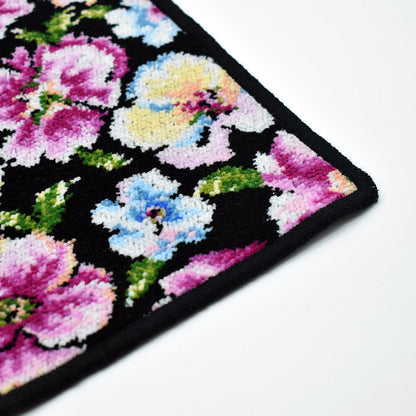 2枚以上ご購入で送料無料 セール 日本製 シェニール織 ハンカチ エレナ 花柄 タオルハンカチ Enjeau アーンジョー