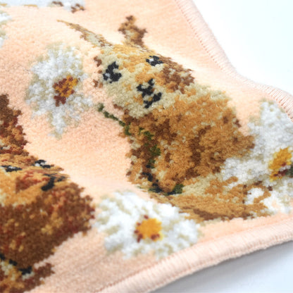 限定生産品 日本製 うさぎ シェニール織 ハンカチ Enjeau アーンジョー